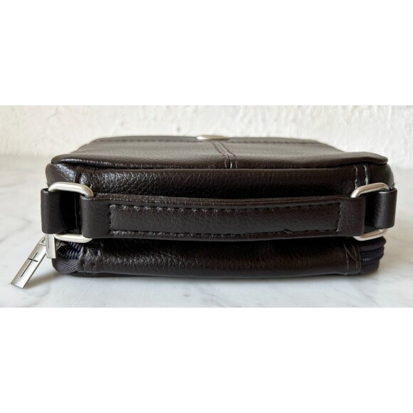 Bible Cover Brown LuxLeather Zippered Cover - Two-Fold with Carry Handle-Notepad - Picture 5 of 8